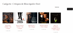 Mes premières critiques de films sont en ligne
